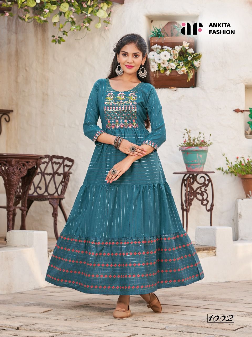 Ankita Weekend Festive Wear Wholesale Cotton Embroidery Anarkali Kurtis